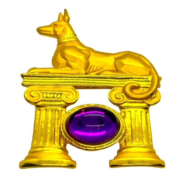 Egyptian Abunis dog brooch - Picture 1 of 3
